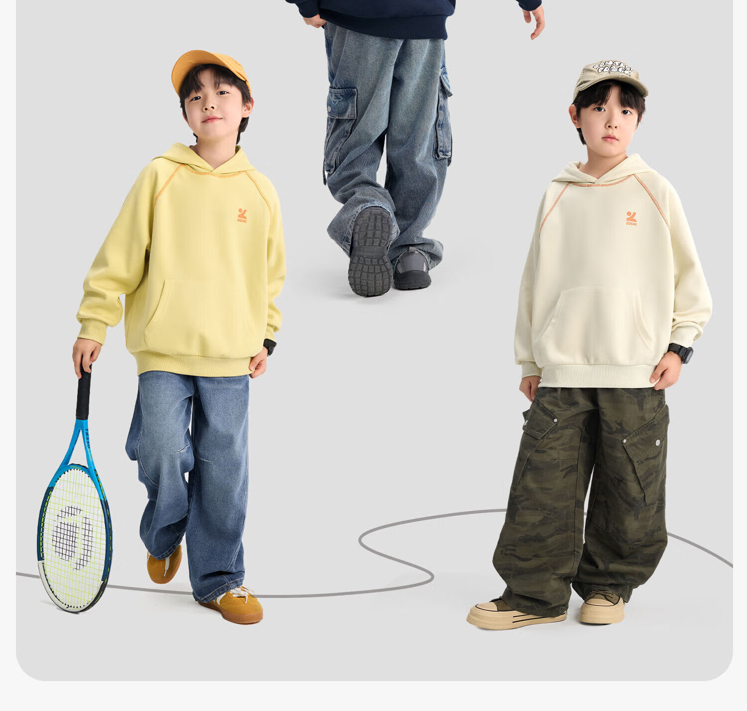 Zuo Xi Kids Children's Sweatshirt 2026 Spring New Boys Jacket Boys Sportswear Top Trendy Light Gray 150 5